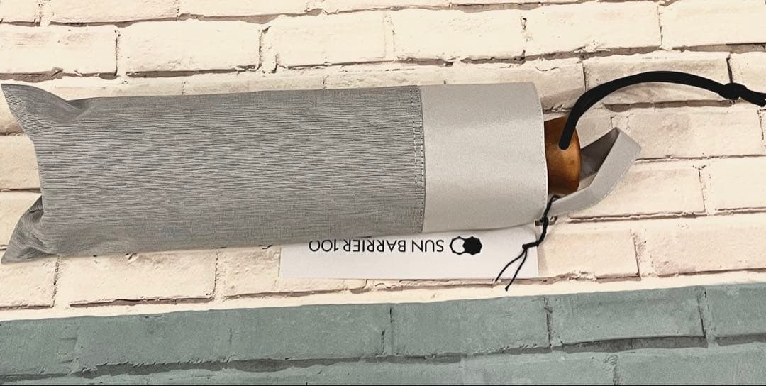 SUN BARRIER 100 折りたたみ日傘 グレー 3段折