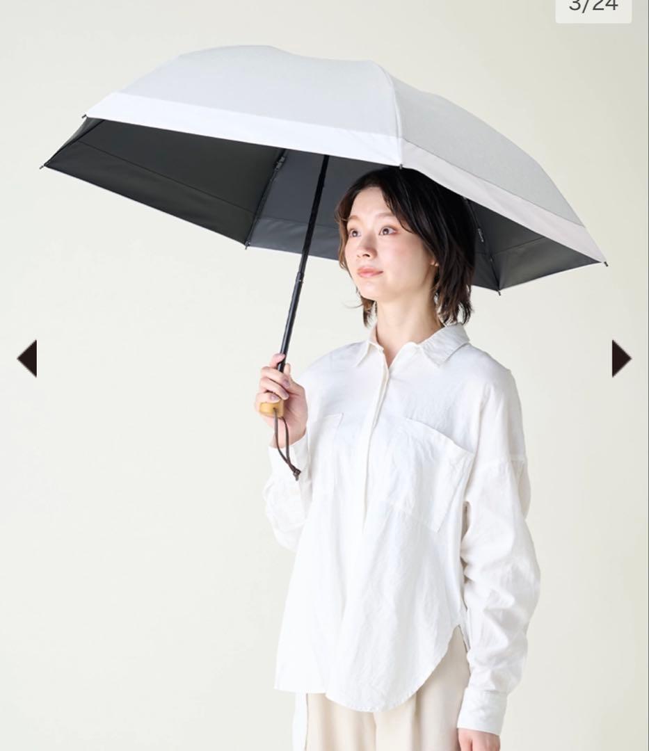 SUN BARRIER 100 折りたたみ日傘 グレー 3段折