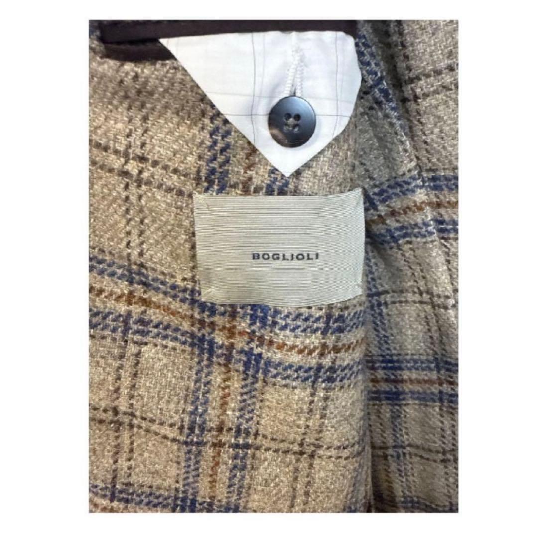 BOGLIOLI ボリオリ ウール100% チェック柄テーラードジャケット 48