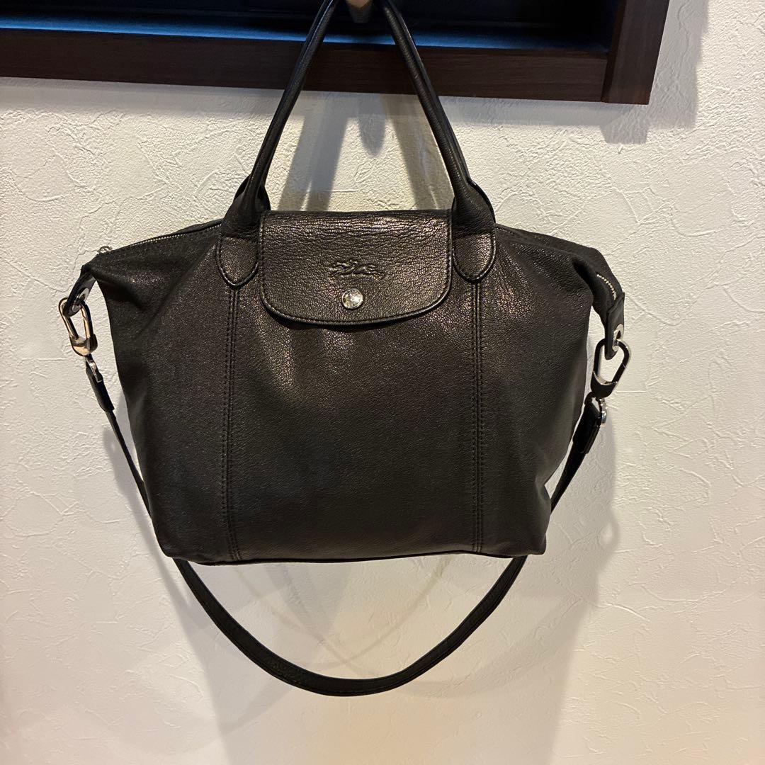 LONGCHAMP ショルダーバッグ ルプリアージュキュイール黒
