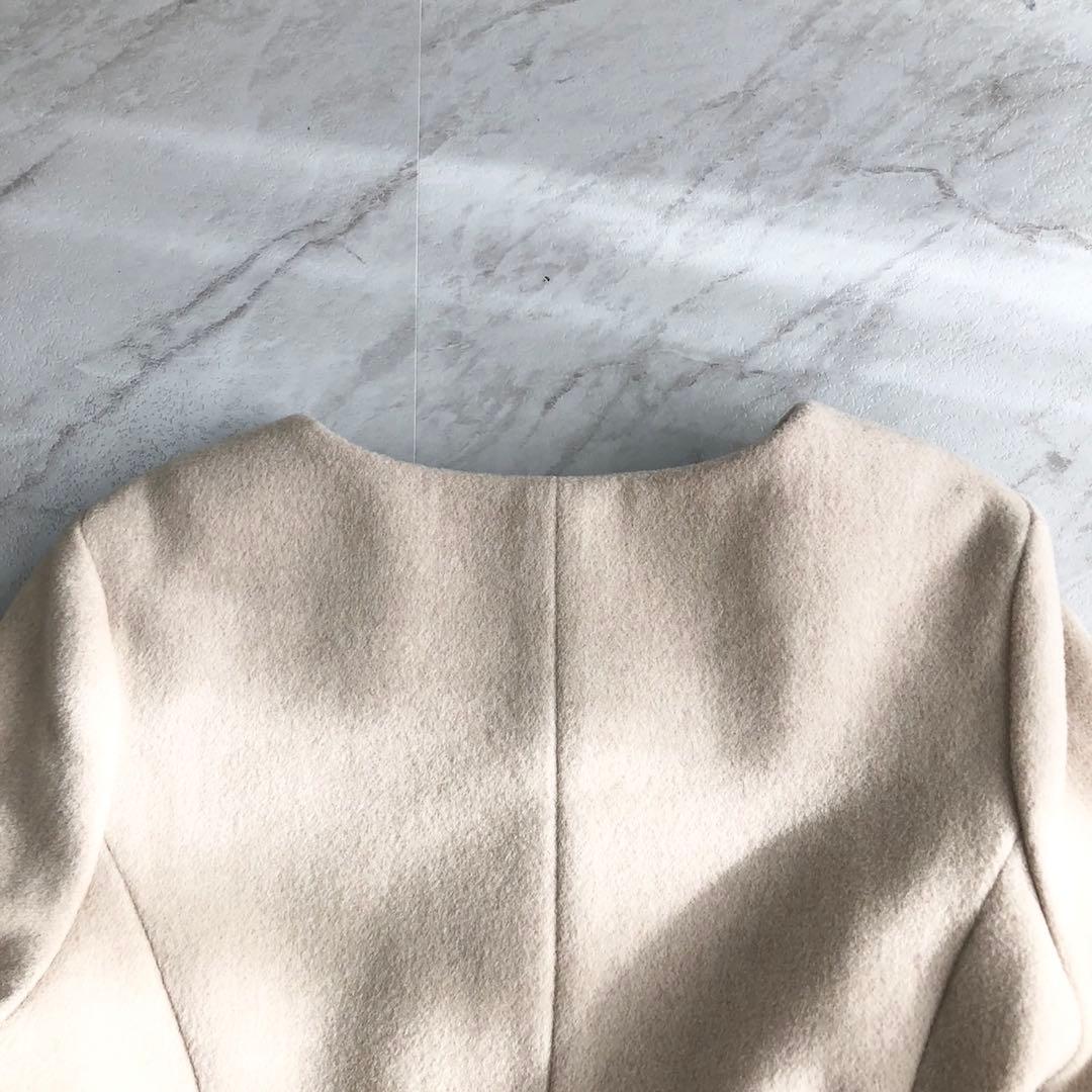 2024AW❤️ フェイクファースリーブペプラムコート　NNB 袖ファー　M