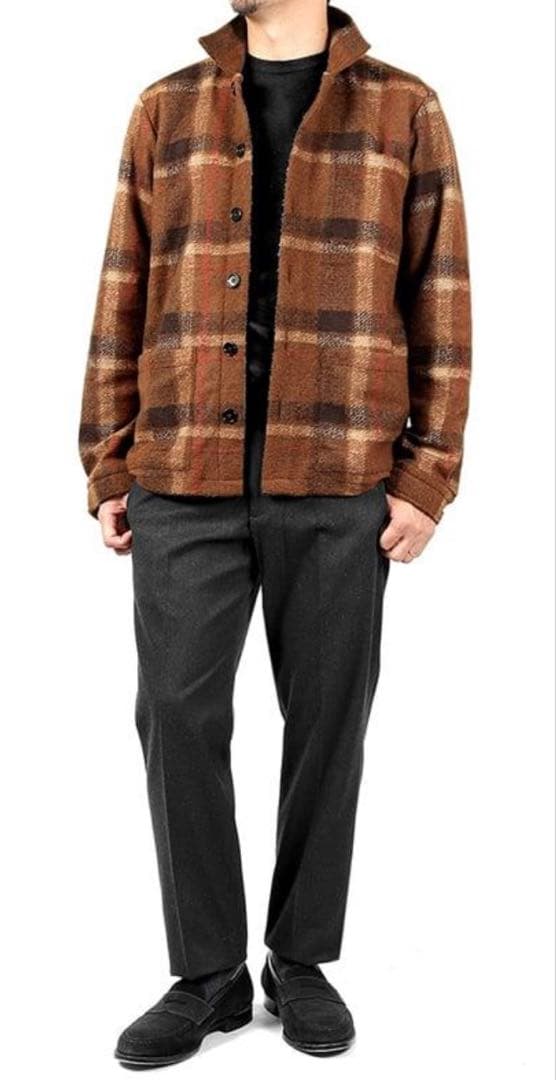 GUY ROVER ギローバー ブラウンチェック カバーオール ジャケット S