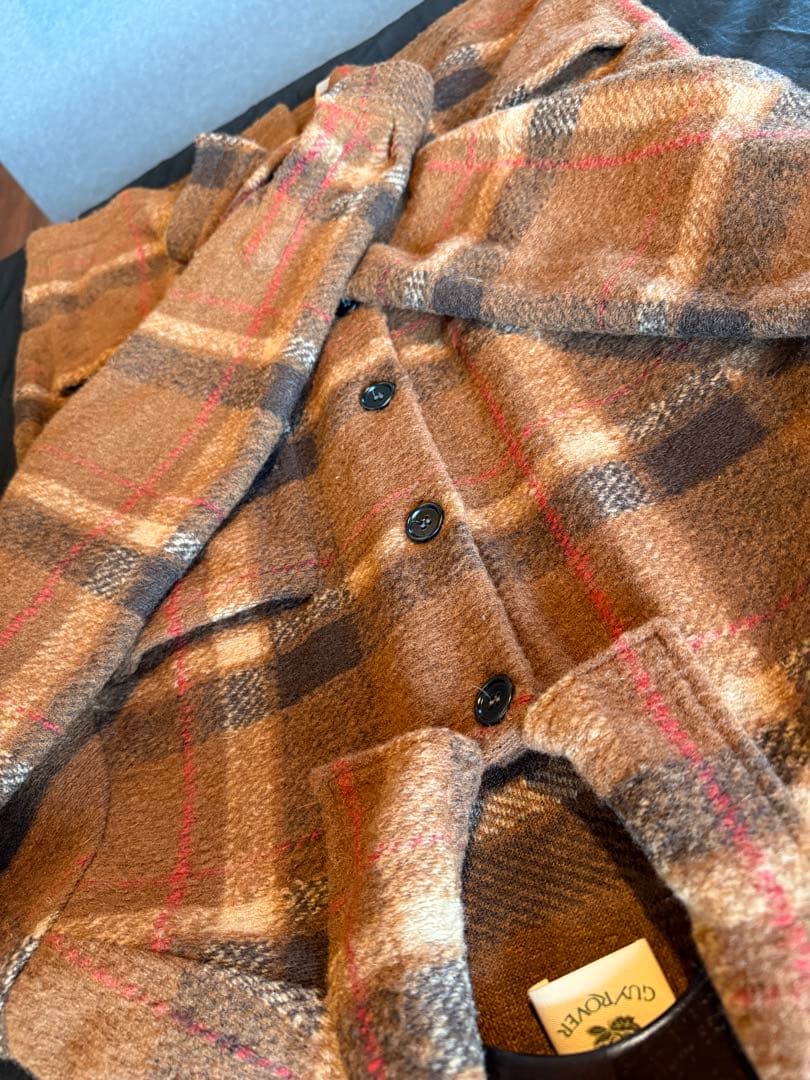 GUY ROVER ギローバー ブラウンチェック カバーオール ジャケット S