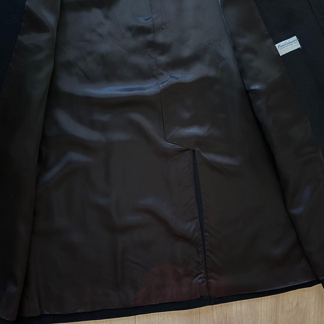 【高級】80s アクアスキュータム バルマカーンコート ブラック カシミヤ