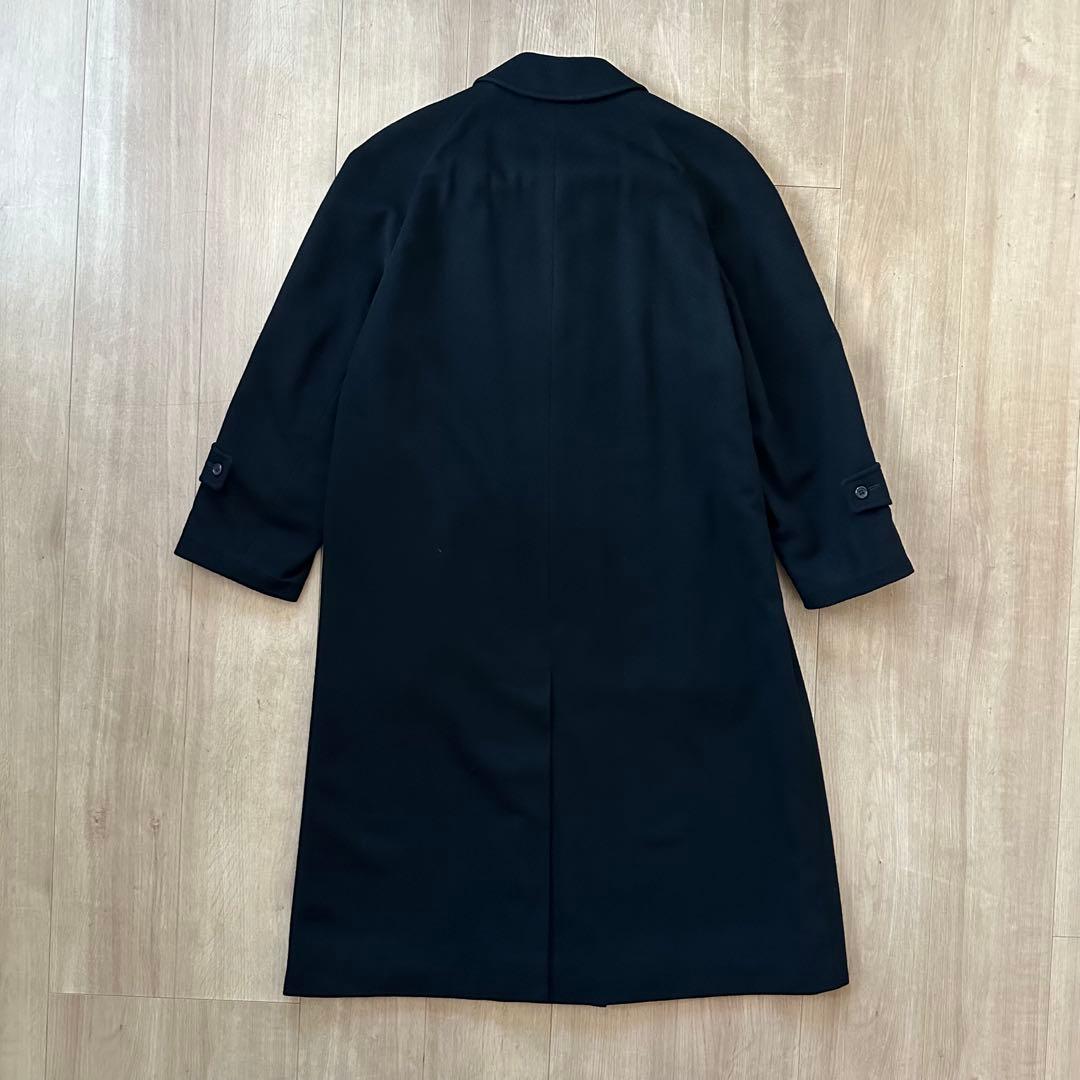 【高級】80s アクアスキュータム バルマカーンコート ブラック カシミヤ