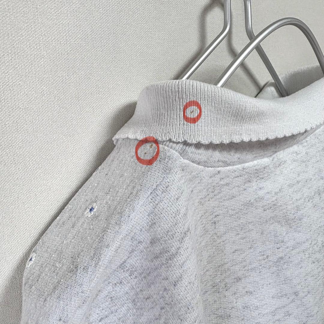 USAvintageアメリカ古着発泡プリントくまちゃんりんごお花襟付きスウェット