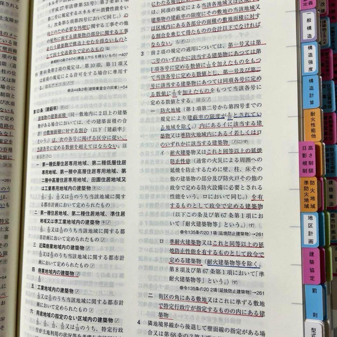 【ささみ】一級建築士2026年版法令集 （線引き・index貼付済）