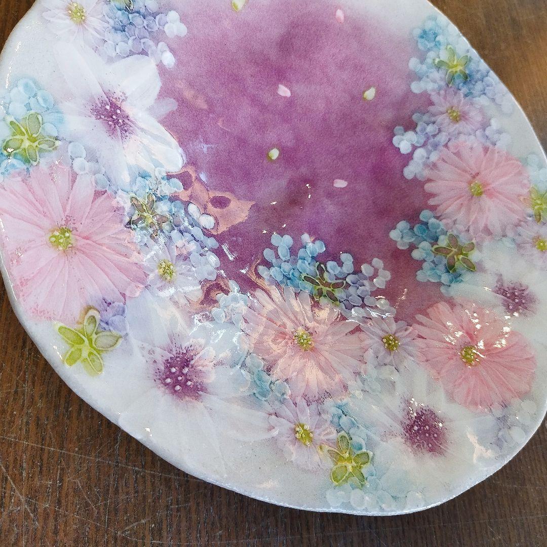 【新品・未使用】工房ゆずりは　色彩花　パスタ皿　カレー皿　陶器　食器　料理