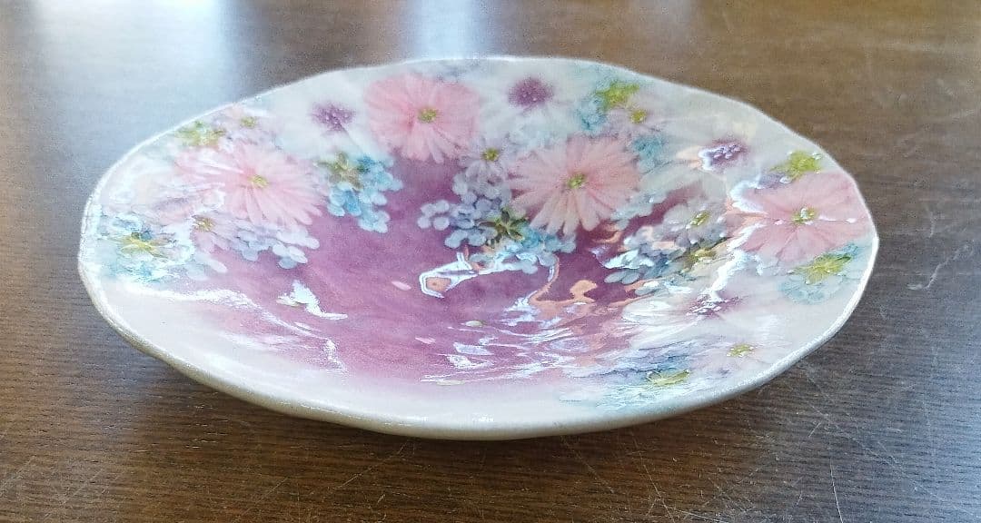 【新品・未使用】工房ゆずりは　色彩花　パスタ皿　カレー皿　陶器　食器　料理
