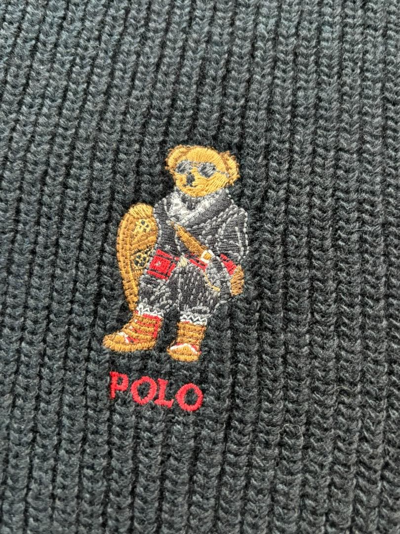 15日まで特価2025今季ベア　新品　ラルフローレンポロベアマフラー　ブラック