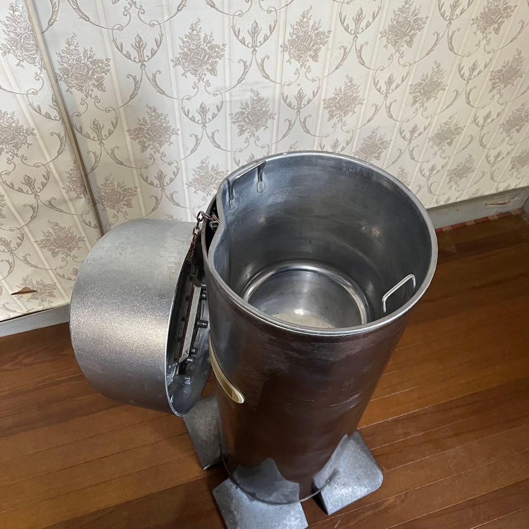 【中古品】ステンレス製 アルミ スタンド灰皿 業務用 屋外内用 店舗 吸殻入れ