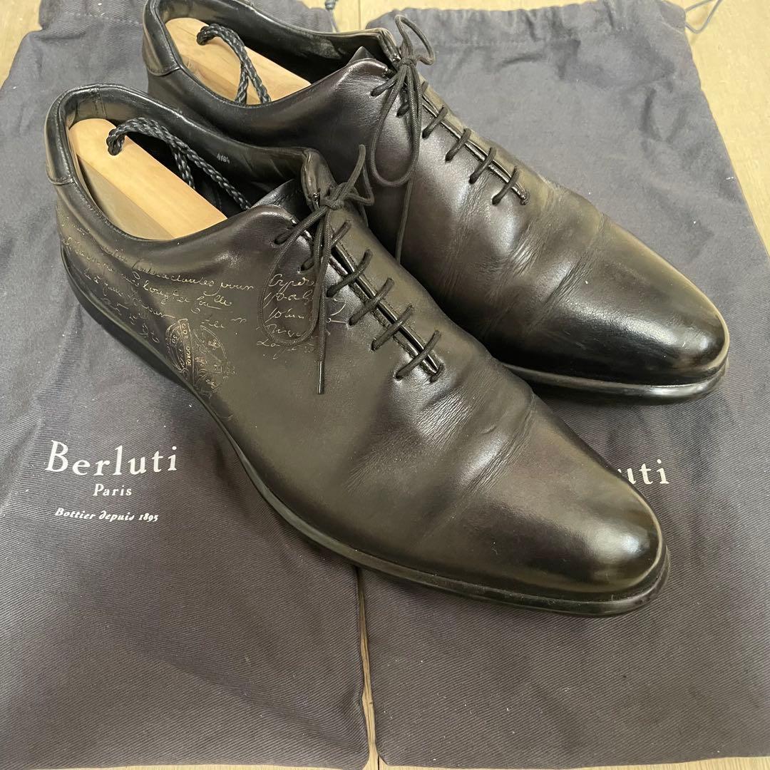 Berluti ブラック UK9 レースアップシューズ 保存袋付き パティーヌ