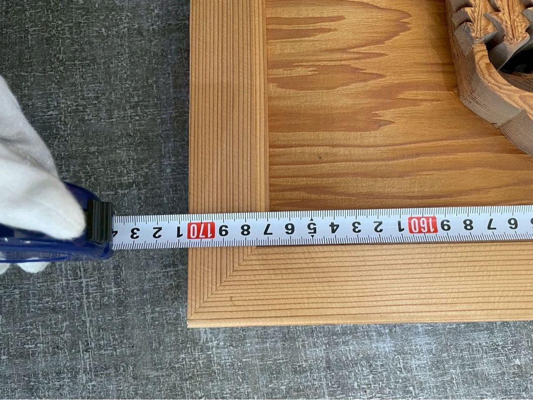 欄間　二枚組　木彫り　彫刻　松