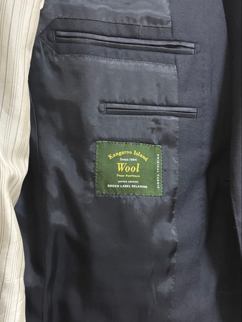 グリーンレーベルリラクシング スーツ ネイビー　2パンツ　48