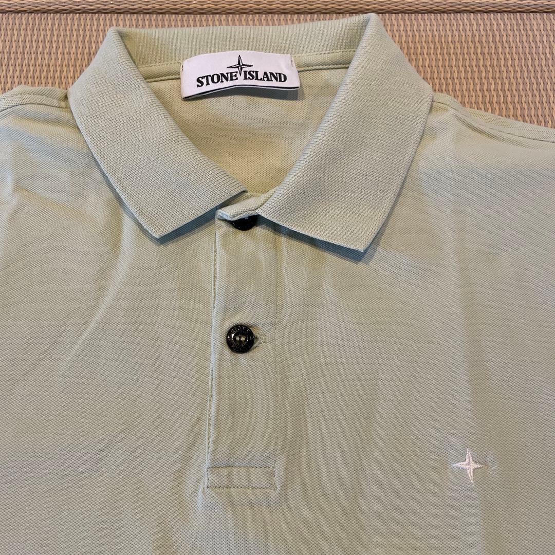 0000　STONE  ライトグリーン ポロシャツ