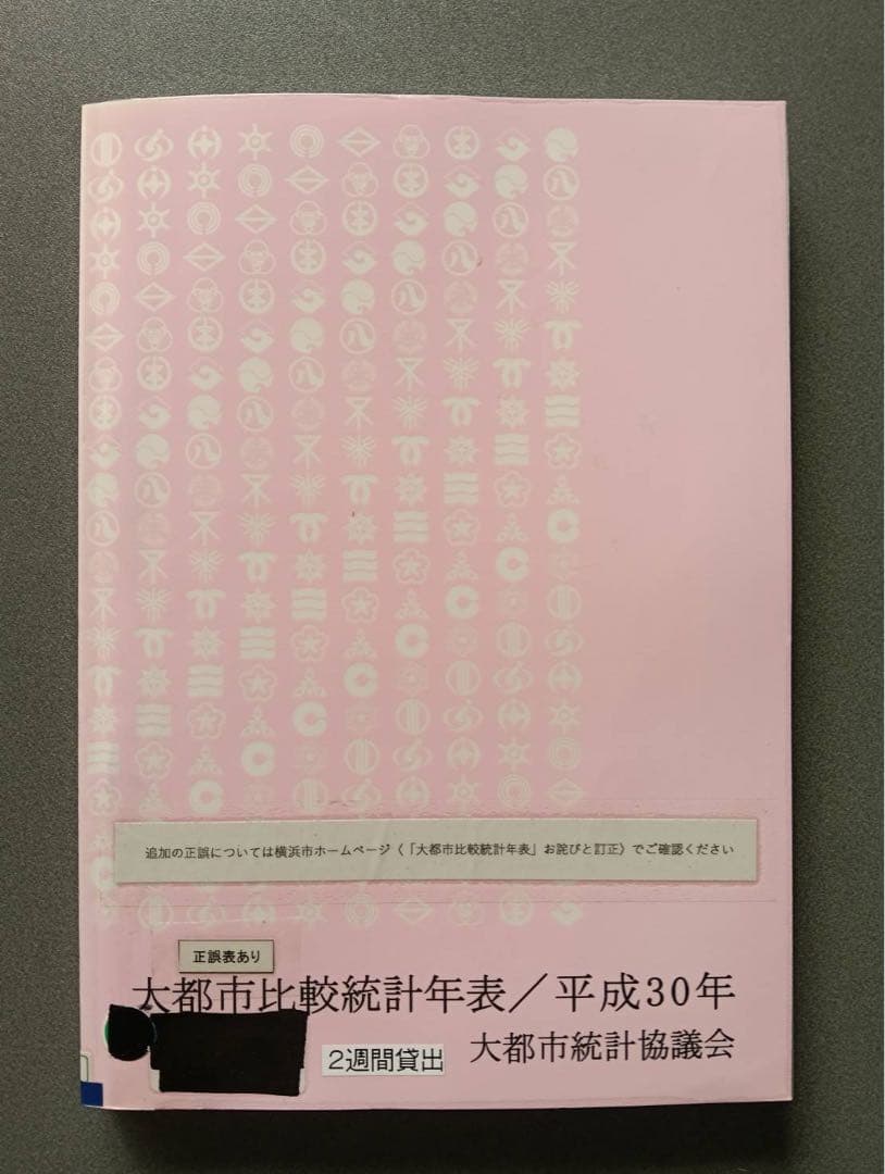 太都市比較統計年表 平成30年