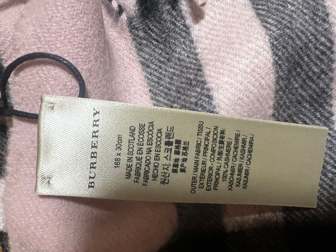 BURBERRY チェック柄マフラー ピンク新品