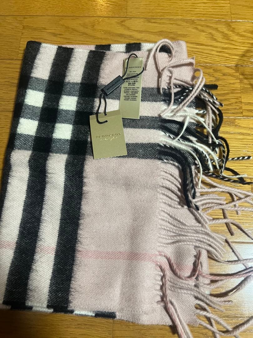 BURBERRY チェック柄マフラー ピンク新品