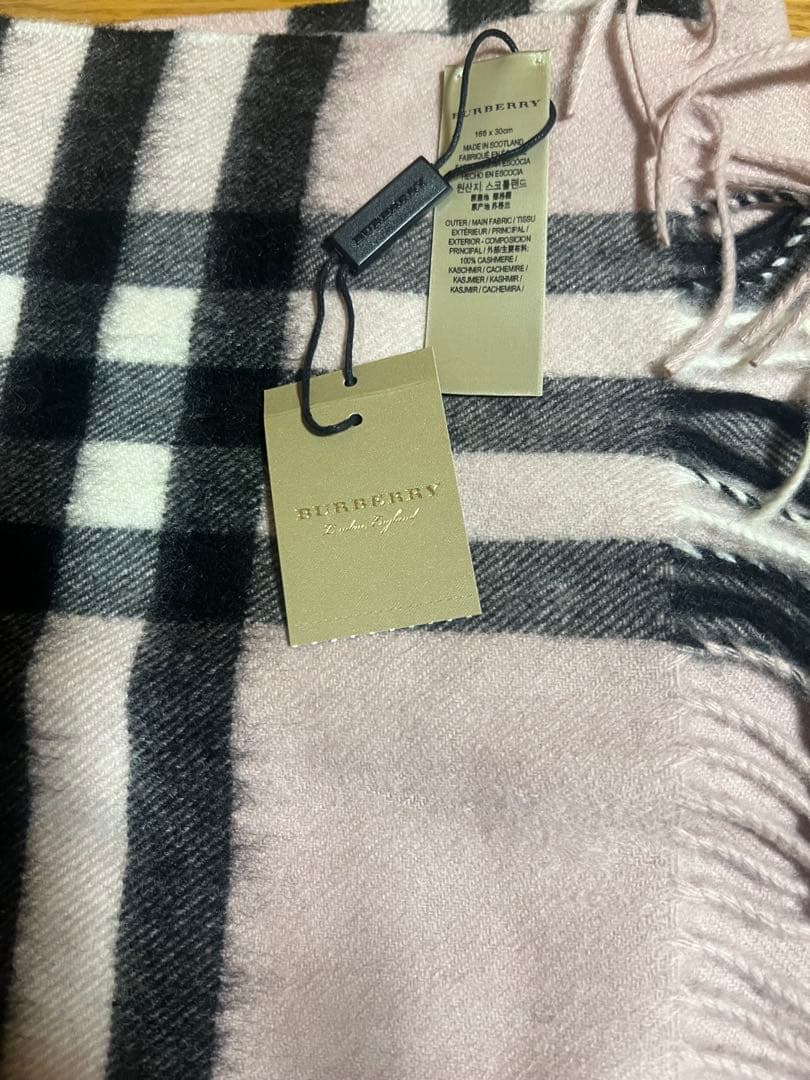 BURBERRY チェック柄マフラー ピンク新品