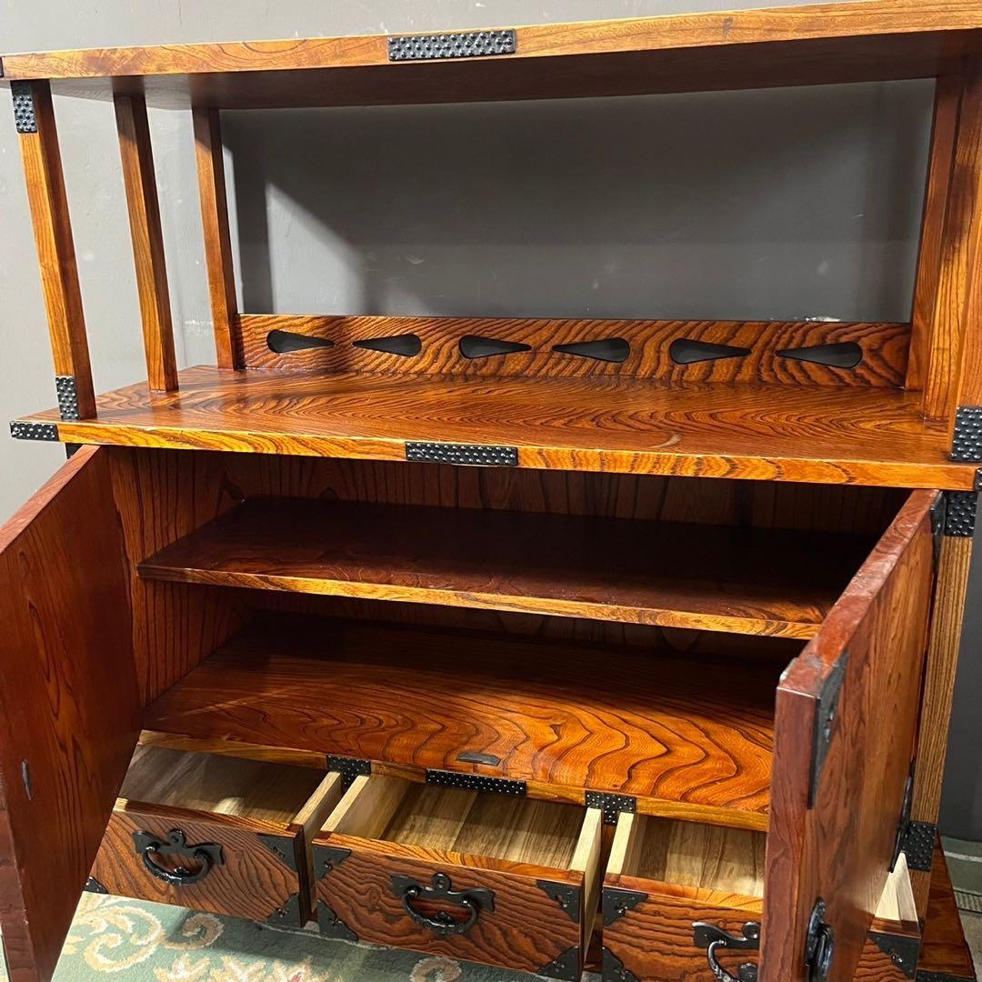 ☆工芸家具☆岩谷堂箪笥☆和風木製箪笥☆上部棚付き☆送料込み☆