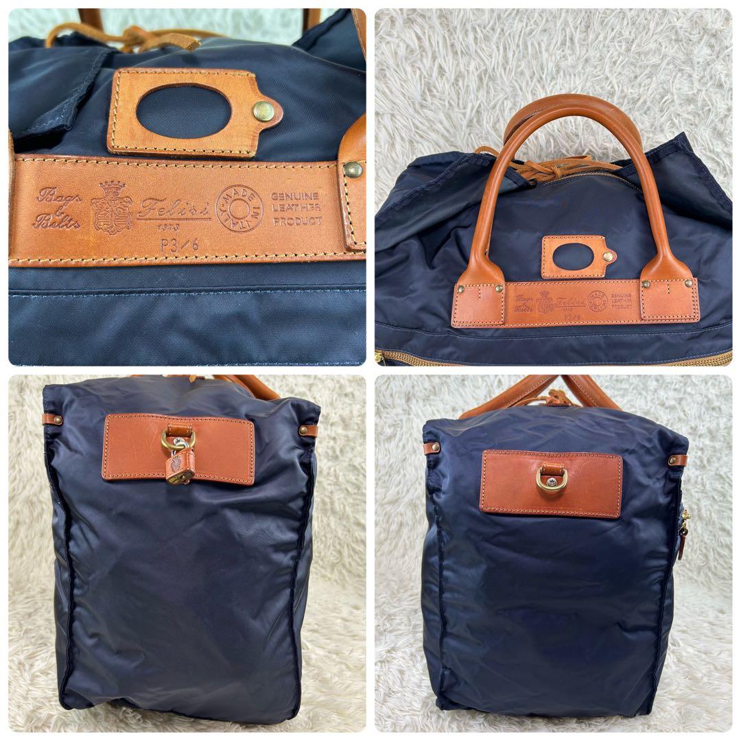✨極美品 Felisi フェリージ P3/6 ボストンバッグ 2WAY ネイビー