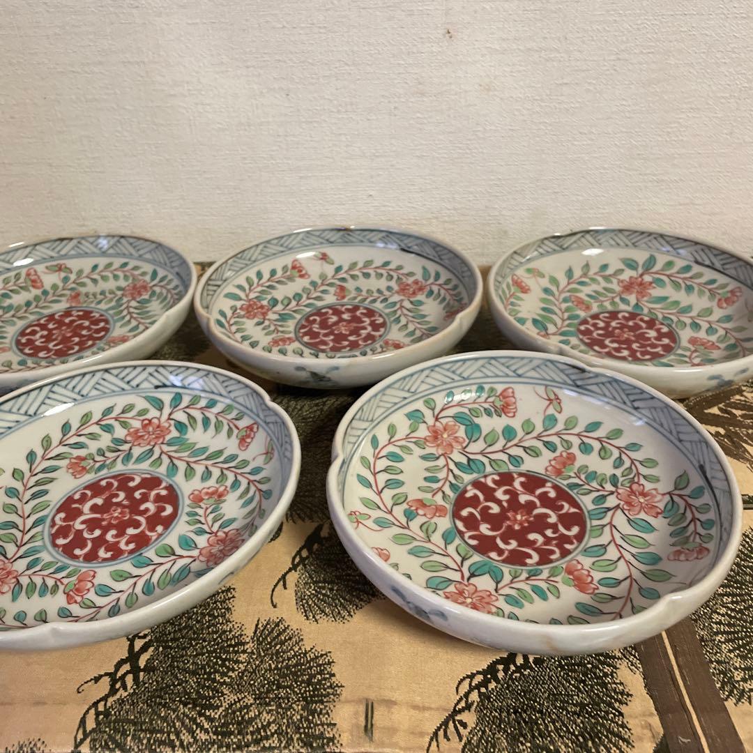 初夏　再　お値下げ　佐藤走破　錦手　銘々皿