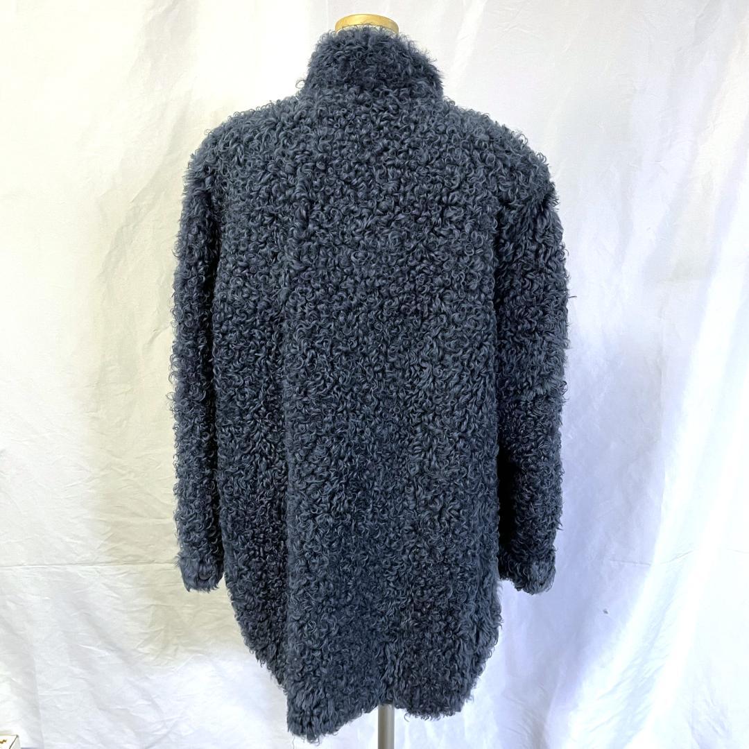 希少 EMBA エンバ ボア ファー コート ブルー