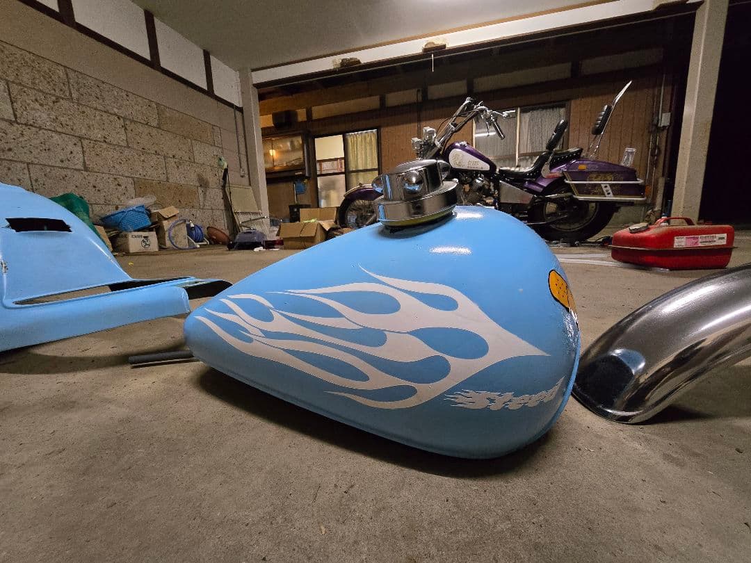 スティード400 ワンオフ外装一式 社外タンク 社外フェンダー