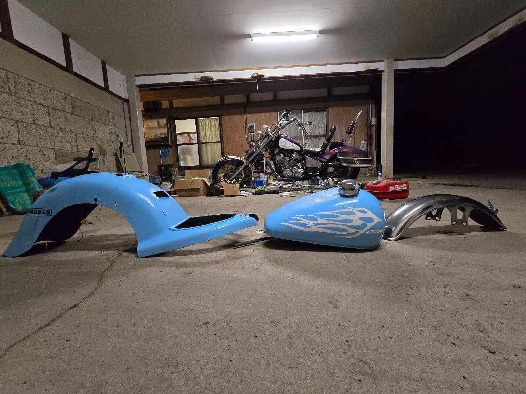 スティード400 ワンオフ外装一式 社外タンク 社外フェンダー