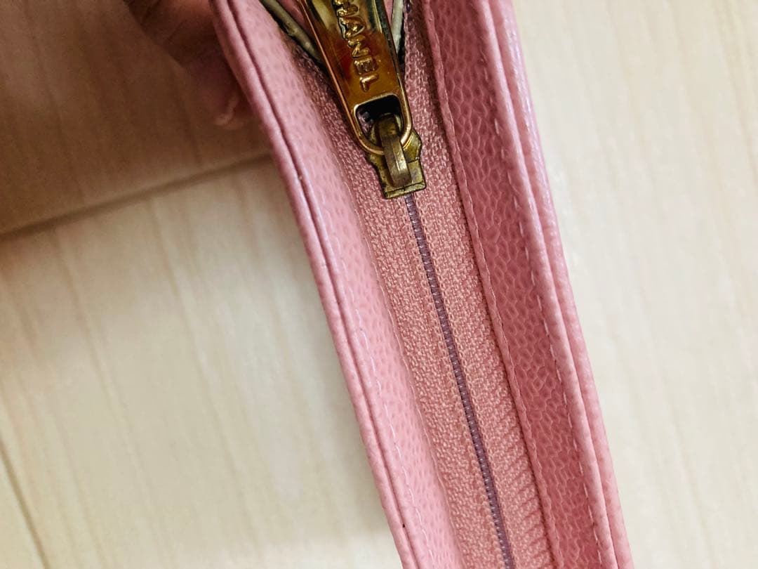 CHANEL シャネル　正規品　ポーチ　キャビアスキン　ピンク