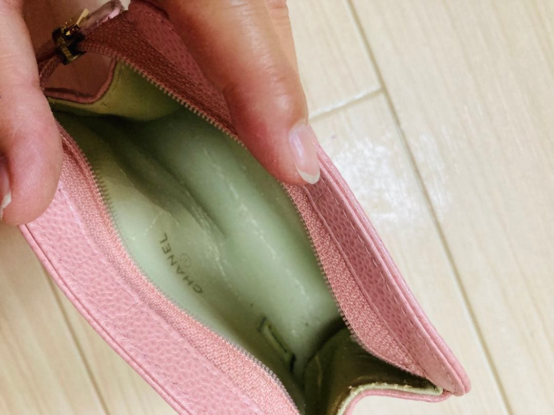 CHANEL シャネル　正規品　ポーチ　キャビアスキン　ピンク