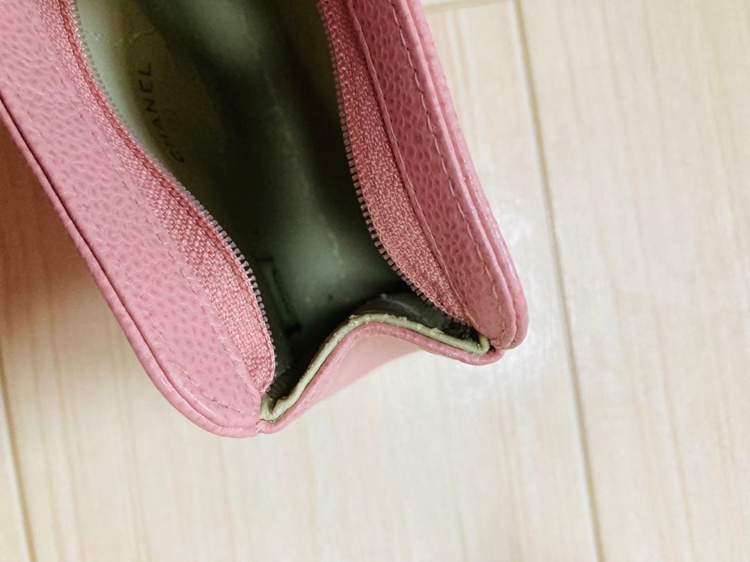 CHANEL シャネル　正規品　ポーチ　キャビアスキン　ピンク