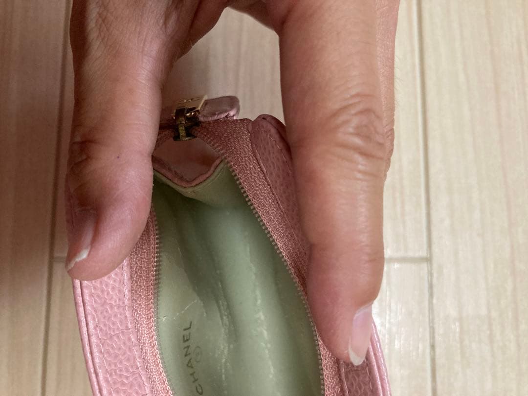 CHANEL シャネル　正規品　ポーチ　キャビアスキン　ピンク