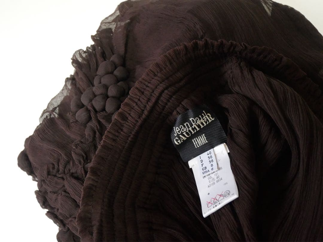 ジャンポールゴルチェ シルクシフォン スカート 40