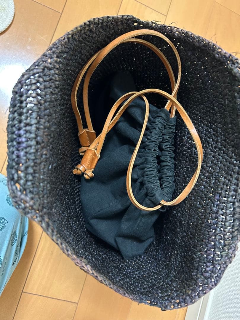 HELEN KAMINSKI ワンショルダーラフィアバッグ ブラウン