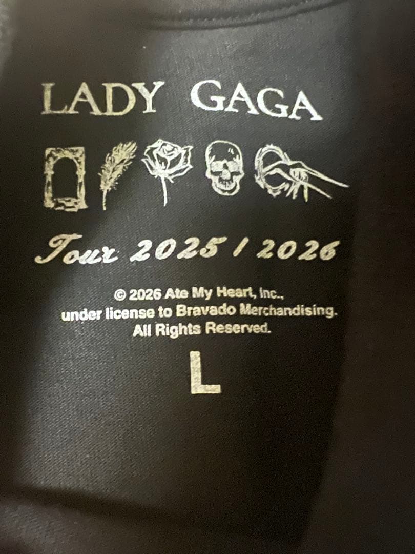 レディ・ガガ ENGLISH DATE BACK SS TEE 8番　サイズL