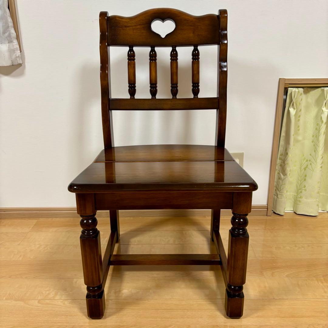 ナガノインテリア 天然木 椅子 ハートマーク ダイニングチェア