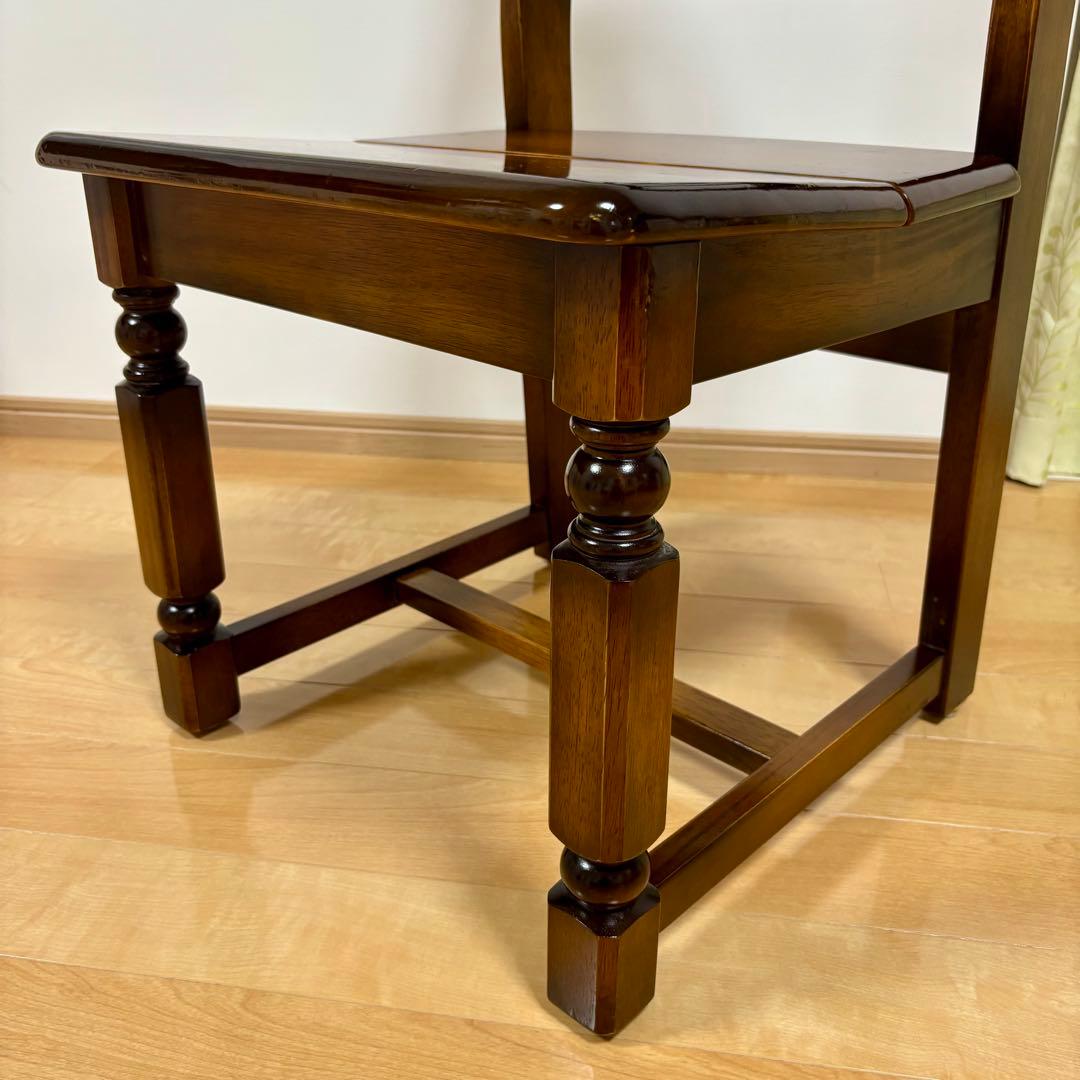 ナガノインテリア 天然木 椅子 ハートマーク ダイニングチェア