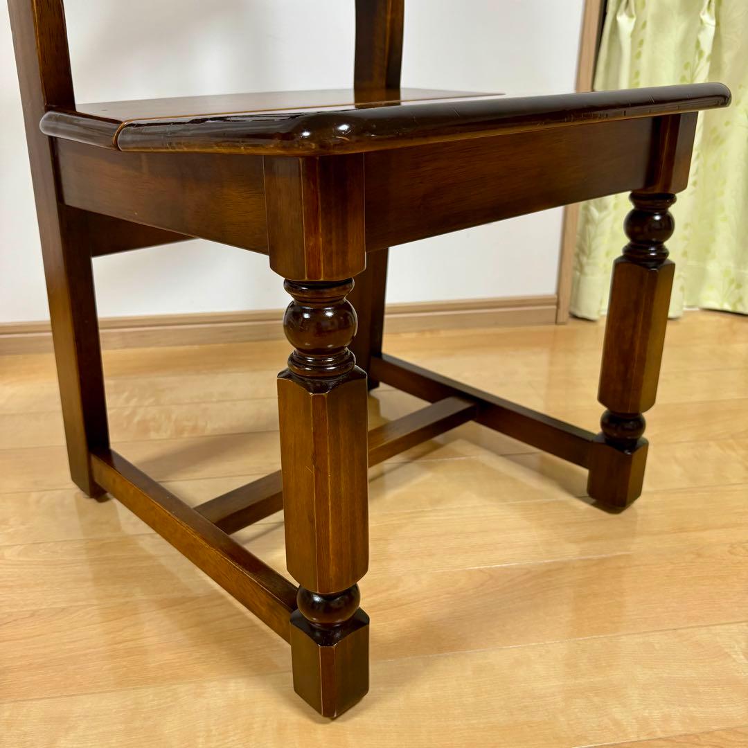 ナガノインテリア 天然木 椅子 ハートマーク ダイニングチェア