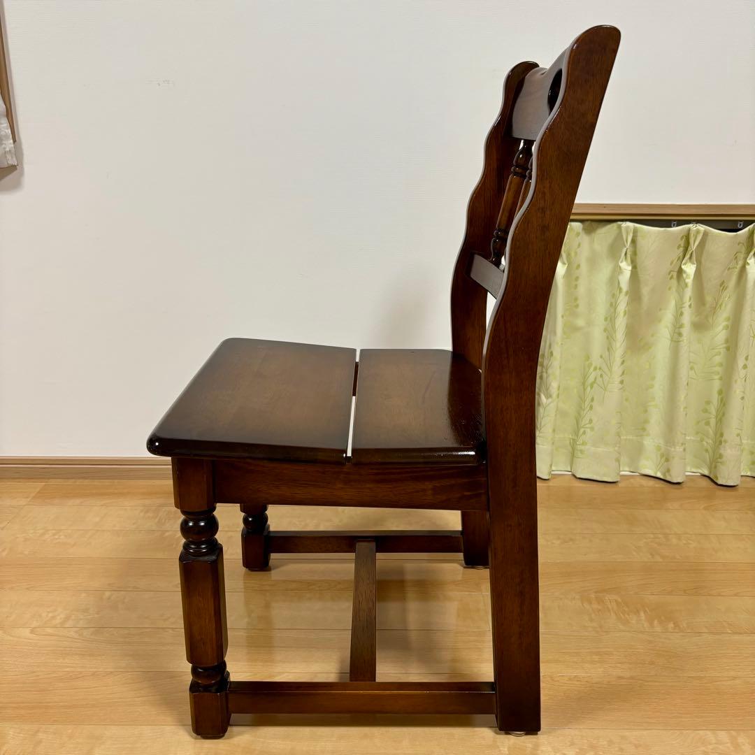 ナガノインテリア 天然木 椅子 ハートマーク ダイニングチェア