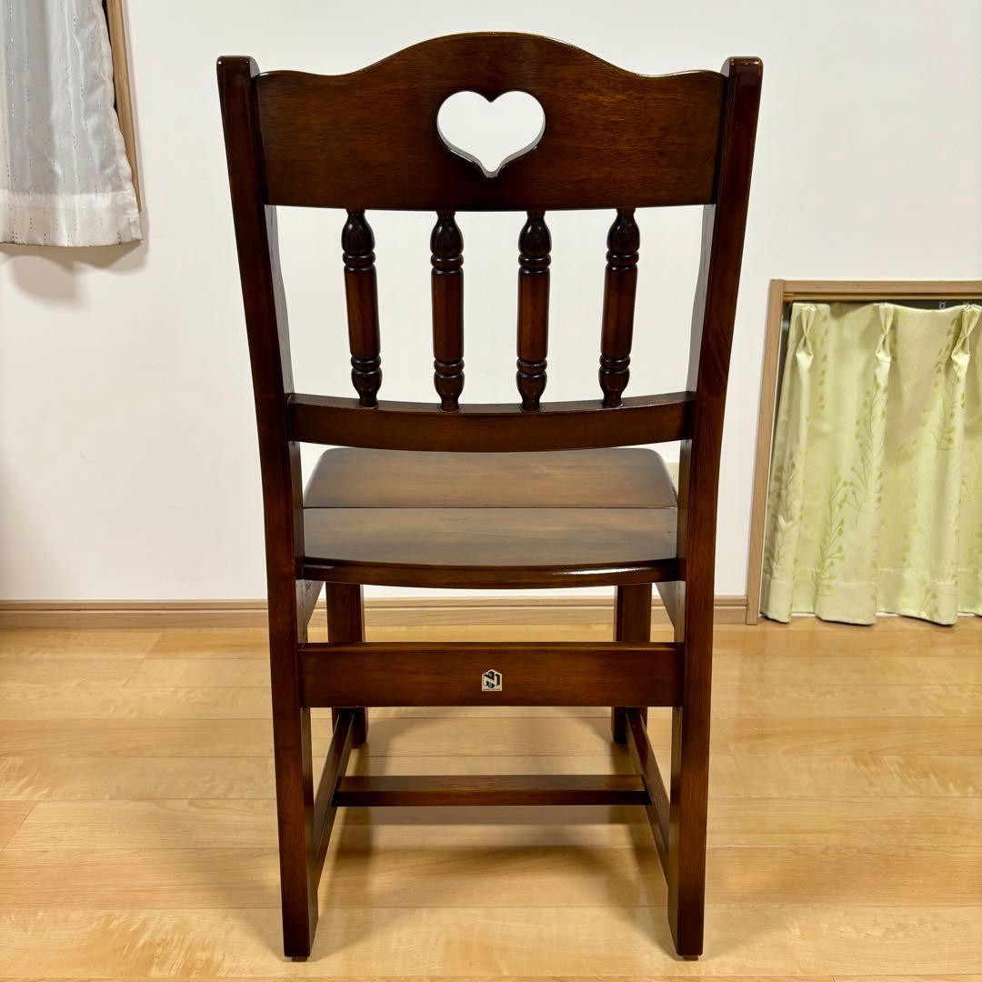 ナガノインテリア 天然木 椅子 ハートマーク ダイニングチェア