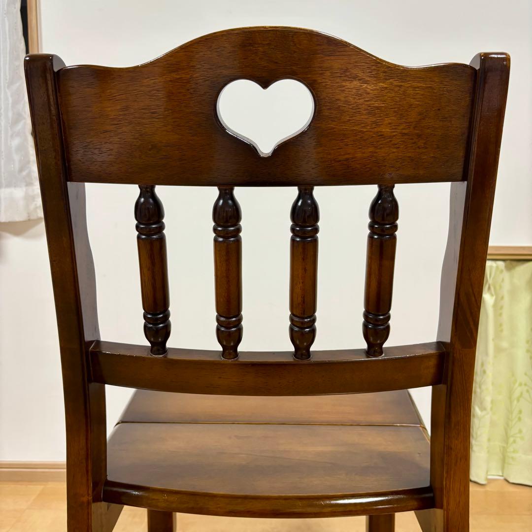ナガノインテリア 天然木 椅子 ハートマーク ダイニングチェア