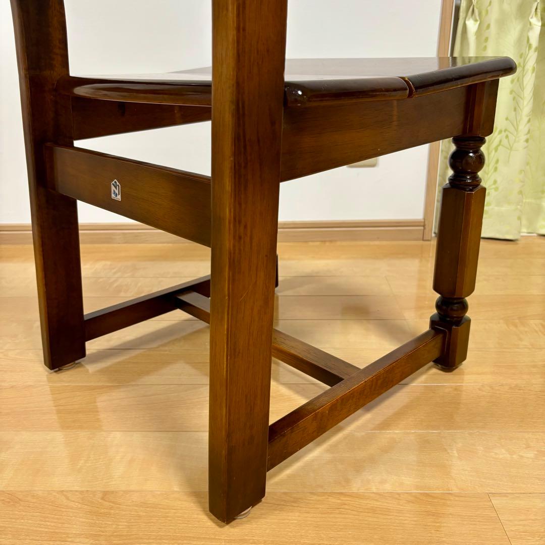 ナガノインテリア 天然木 椅子 ハートマーク ダイニングチェア