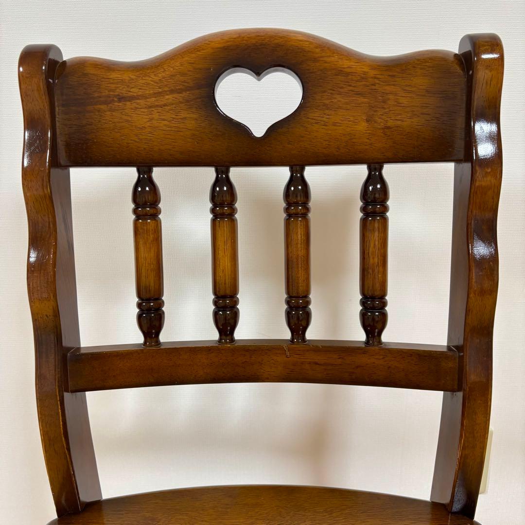 ナガノインテリア 天然木 椅子 ハートマーク ダイニングチェア