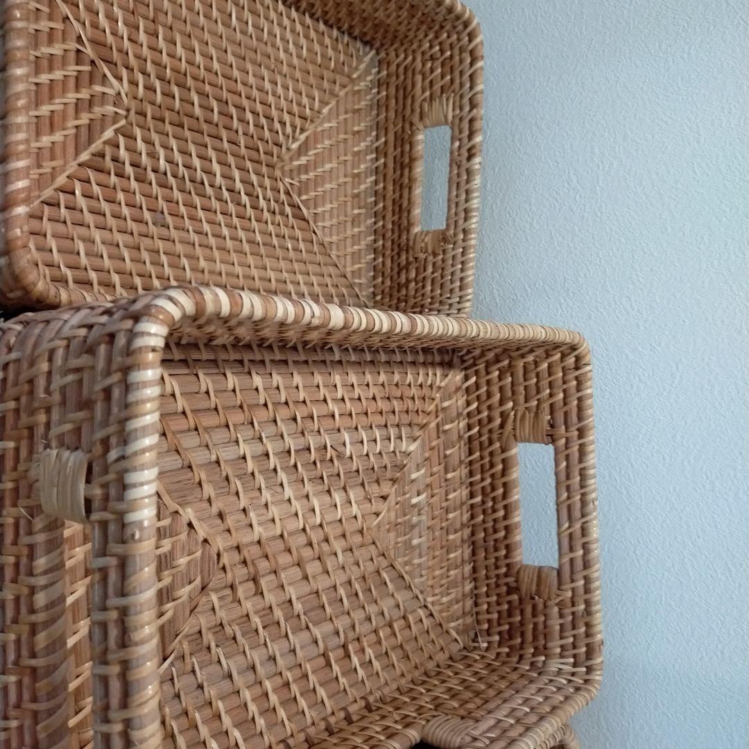 ニトリ　天然素材の収納バスケットセット