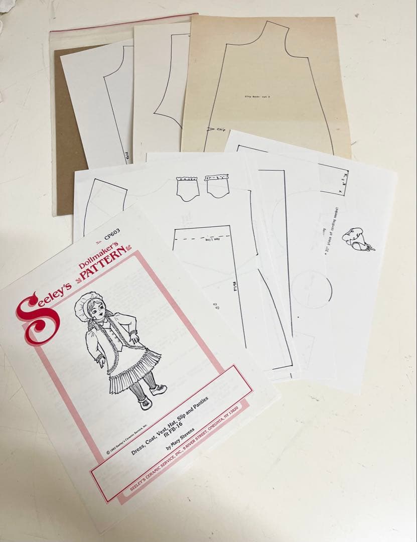 ドールドレス 洋服 型紙 パターン13点セット ビスクドール