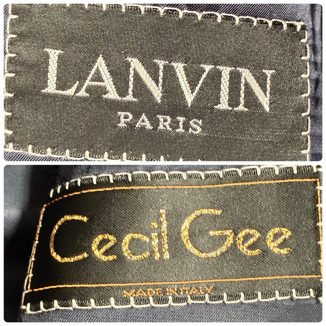 着丈110cm✨LANVIN ダブル チェスターコート ロング ネイビー XL