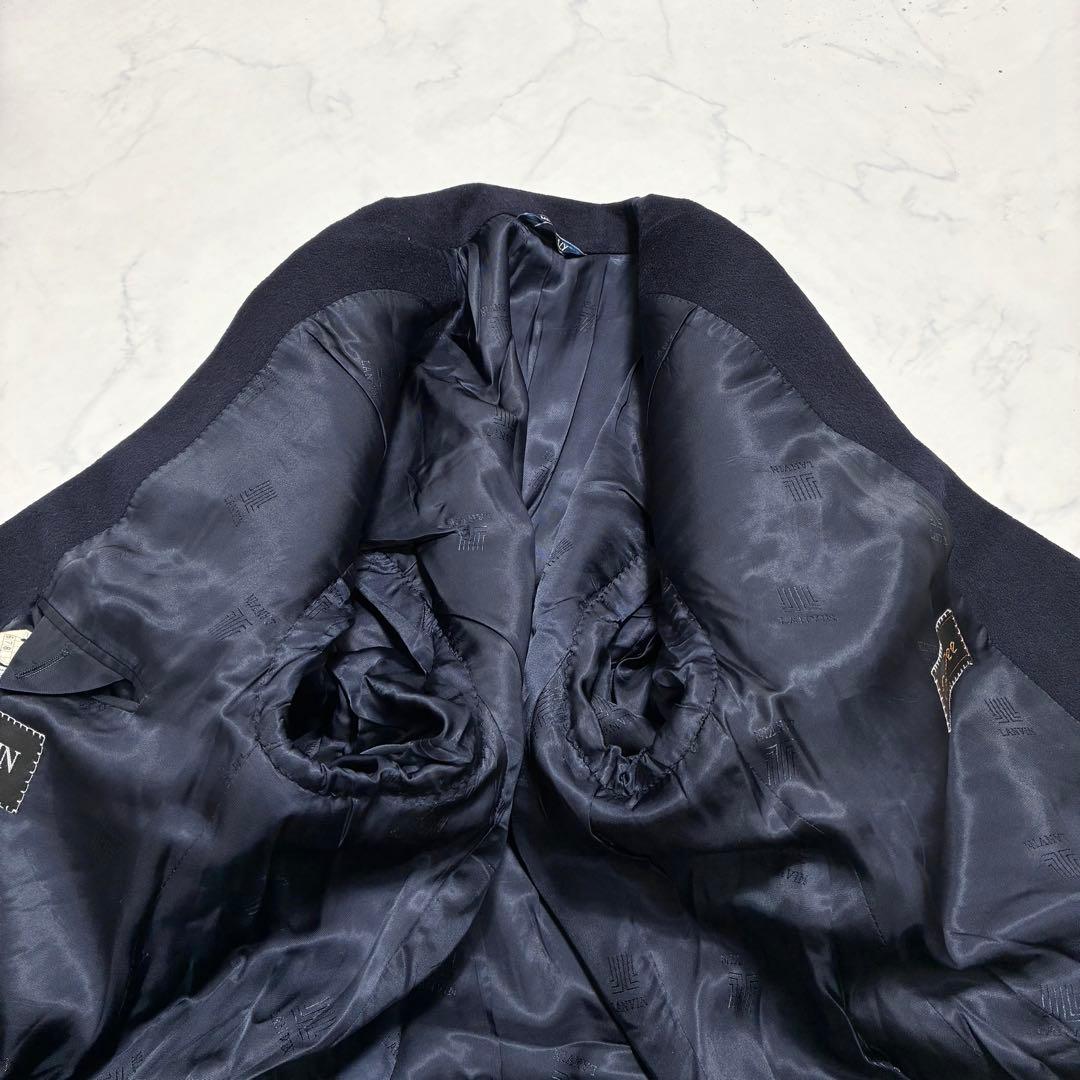 着丈110cm✨LANVIN ダブル チェスターコート ロング ネイビー XL