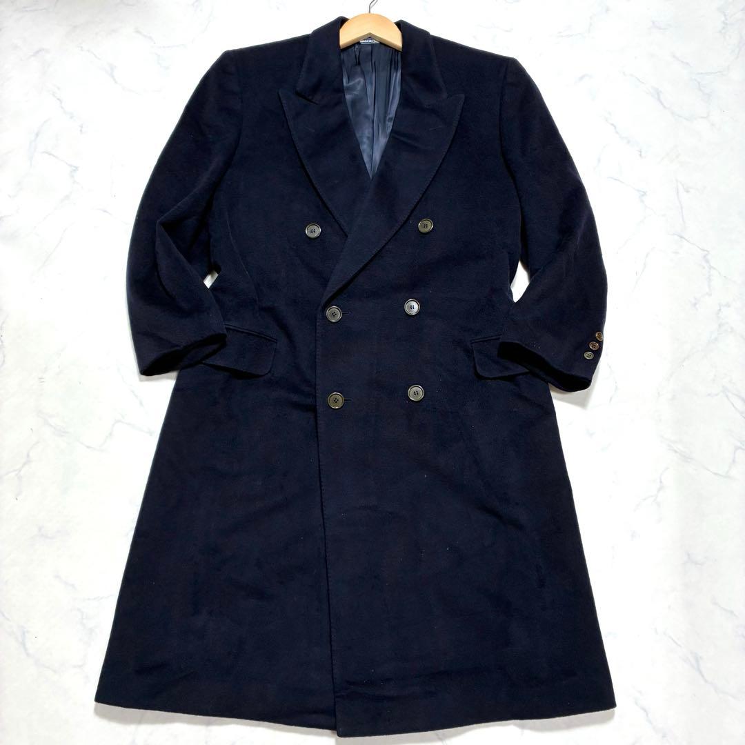 着丈110cm✨LANVIN ダブル チェスターコート ロング ネイビー XL