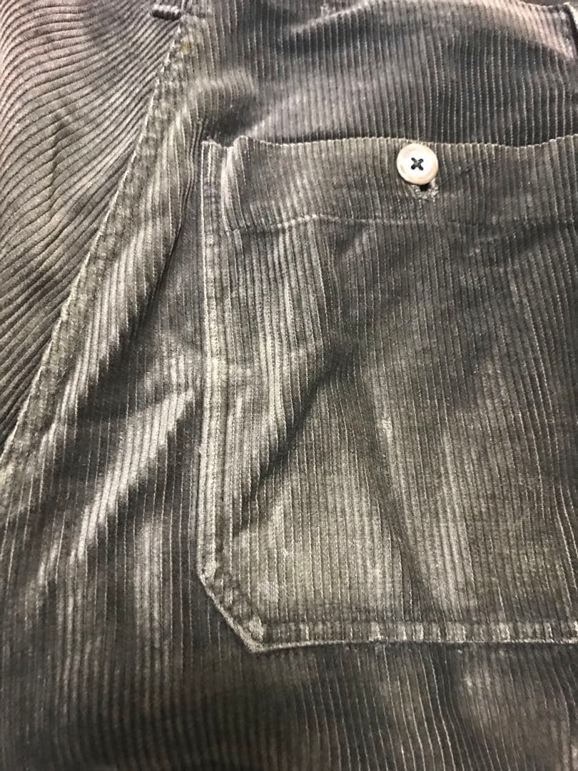 40s ブラック フェード 太畝 黒コーデュロイ ワークパンツ フランス ユーロ